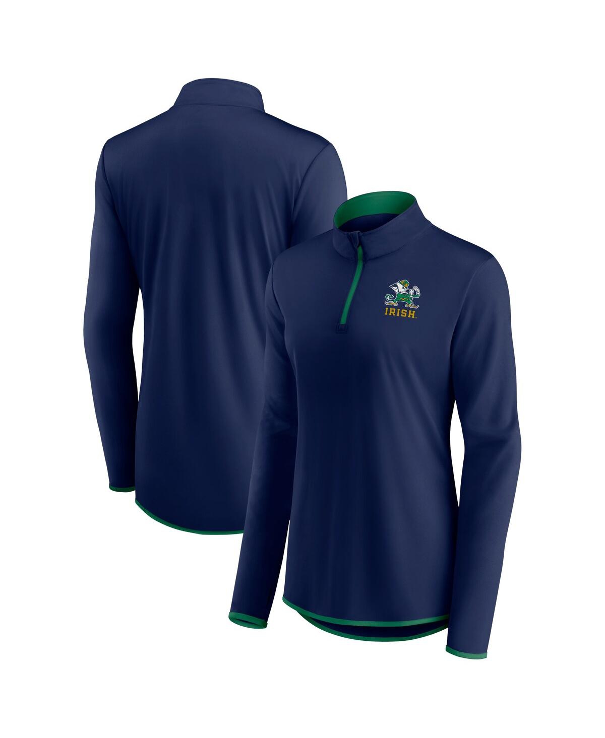 Women's FanaticsNotre Dame Fighting Irish Worth the Drive Quarter-Zip Top - Navy