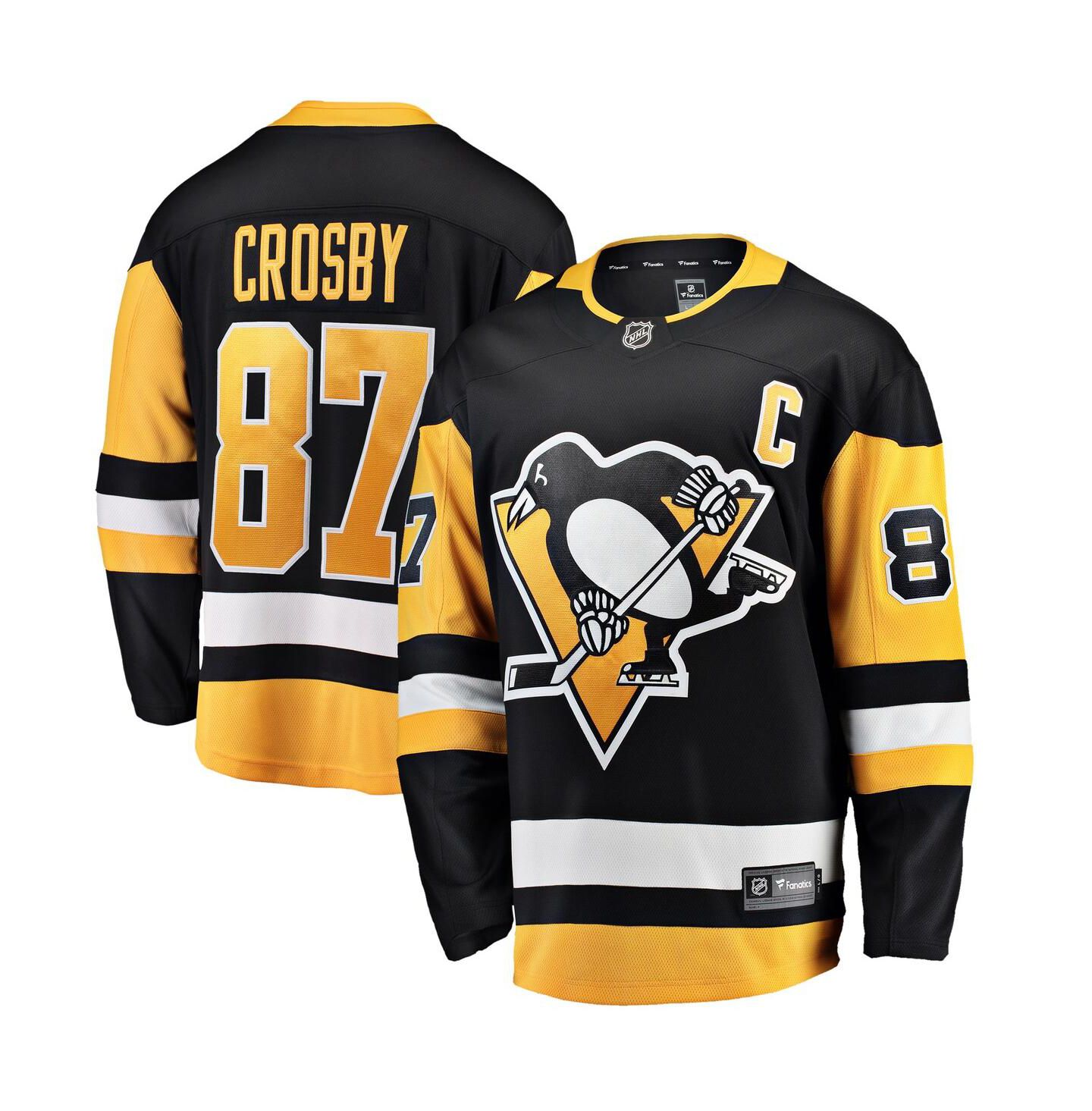Мужской топ Fanatics Sidney Crosby Black Pittsburgh Penguins Captain Patch Home Breakaway Jersey — фото 4