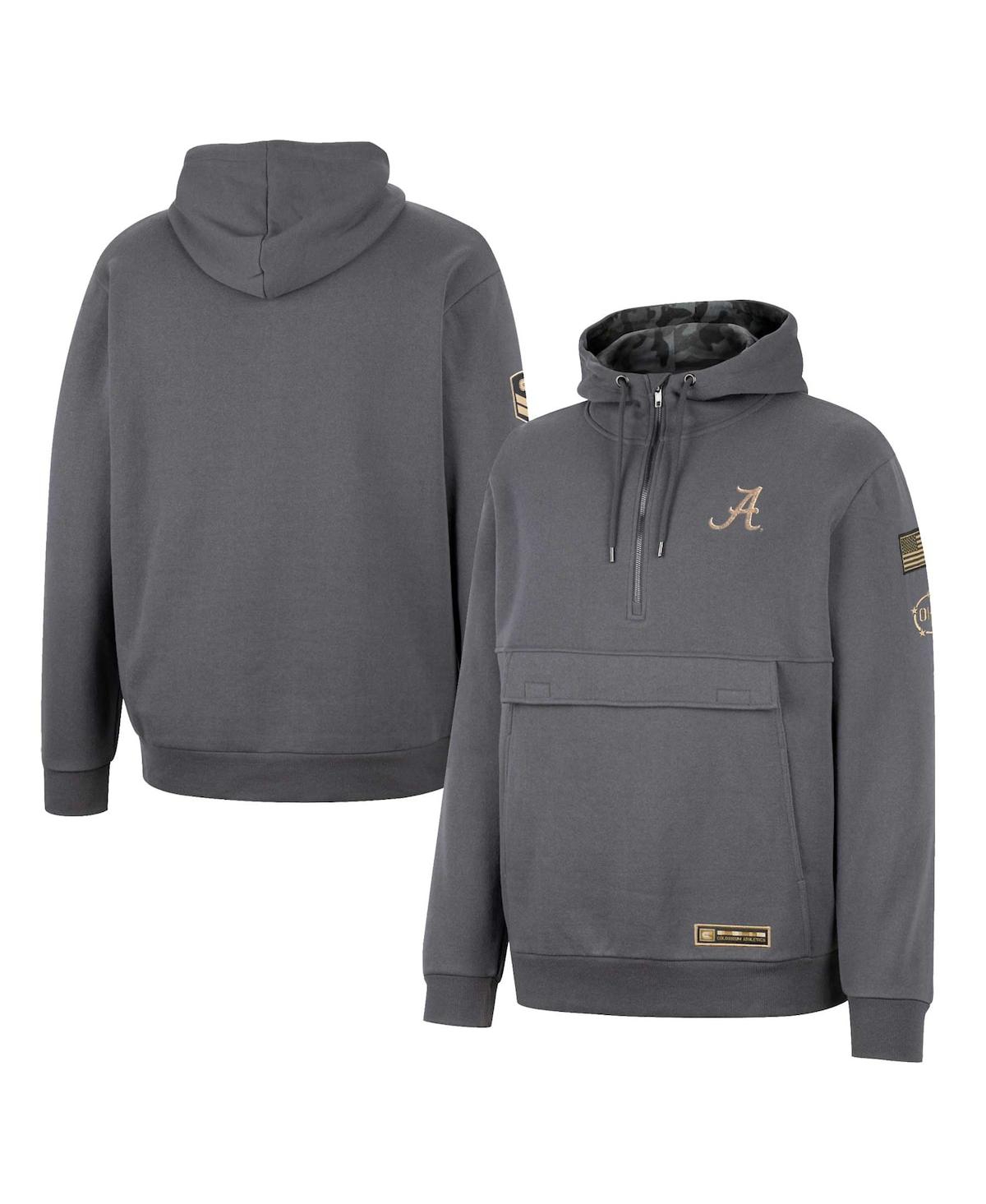 Colosseum Charcoal Alabama Crimson Tide Oht Military Appreciation Quarter-zip Hoodie In Charcoal