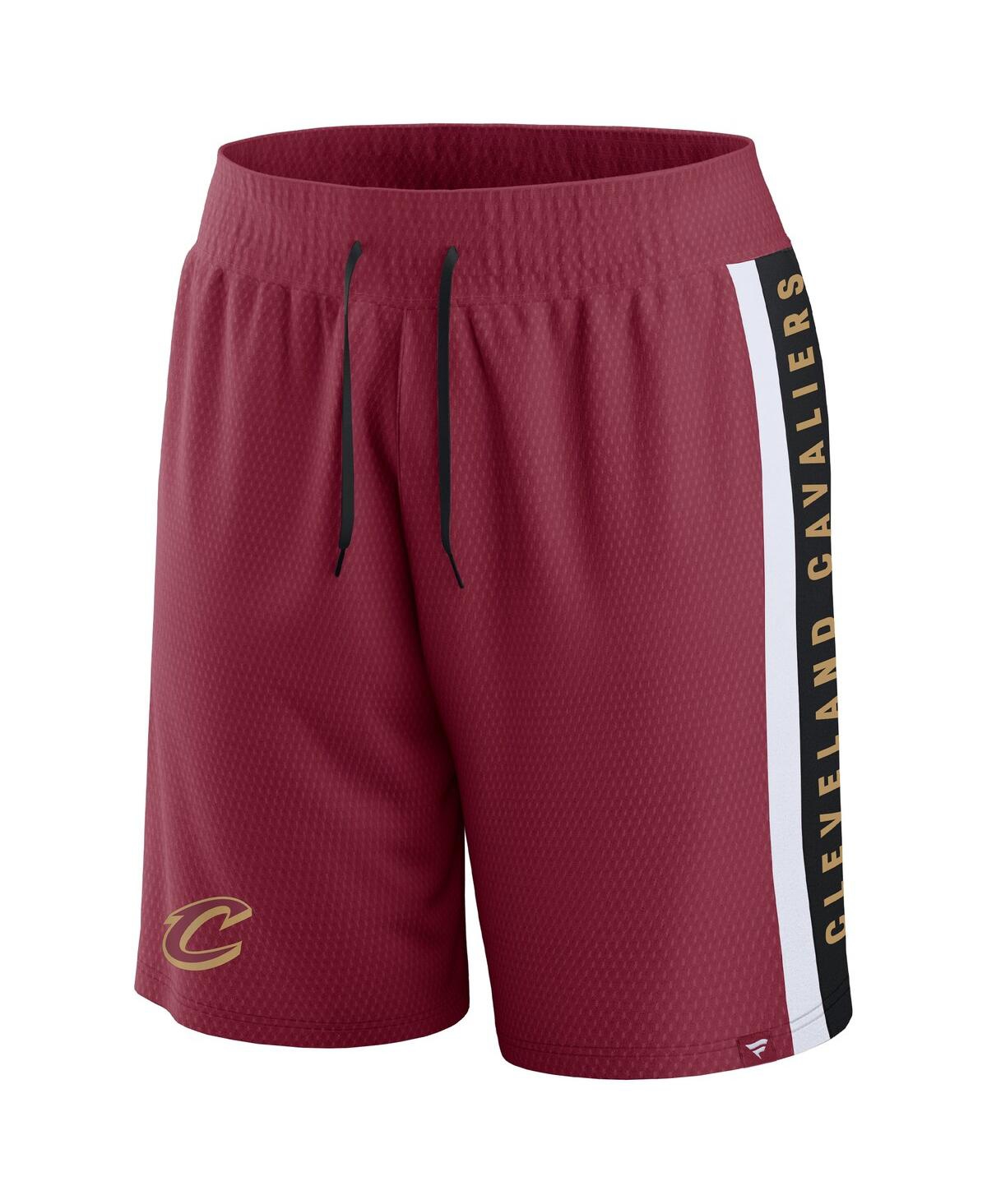 Shop Fanatics Men's  Wine Cleveland Cavaliers Referee Iconic Team Mesh Shorts