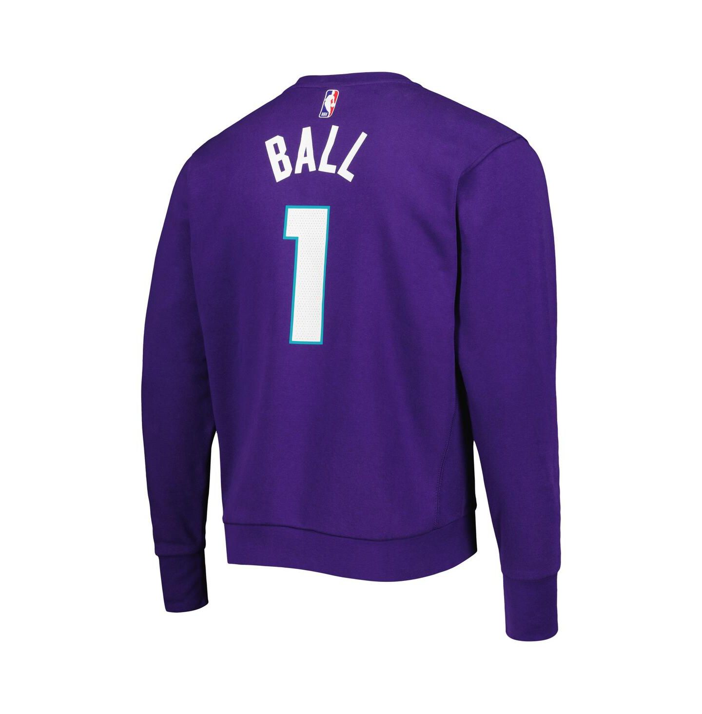 Мужская толстовка Jordan LaMelo Ball Purple Charlotte Hornets Statement Name and Number Pullover — фото 2
