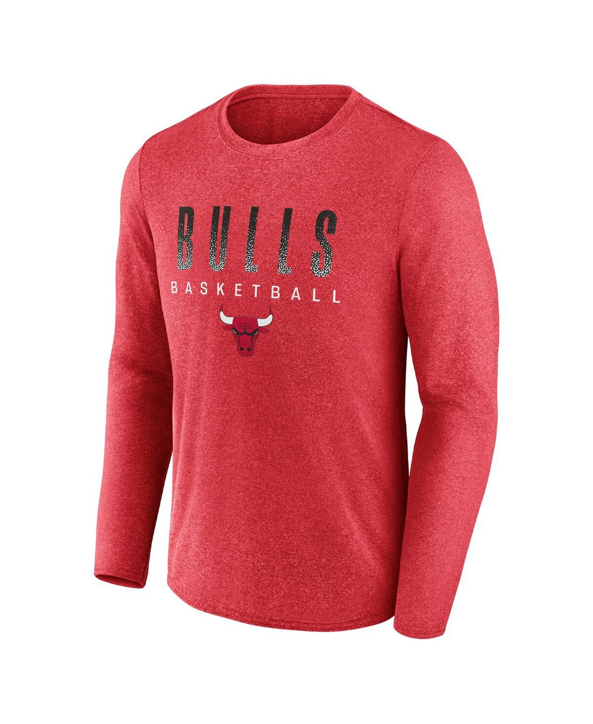 Men's FanaticsChicago Bulls Where Legends Play Iconic Practice Long Sleeve T-shirt - Heathered Red