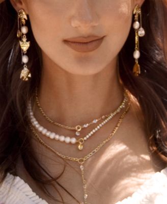 Crystal Teardrop Threader Earrings