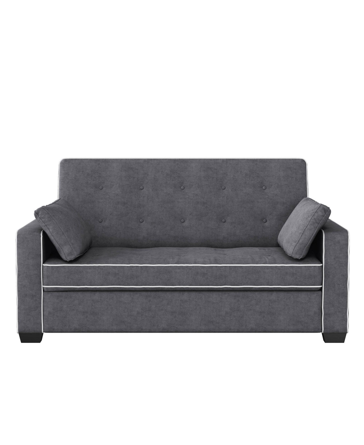 Shop Serta 72.6" W Polyester Augustus Queen Convertible Sofa In Charcoal