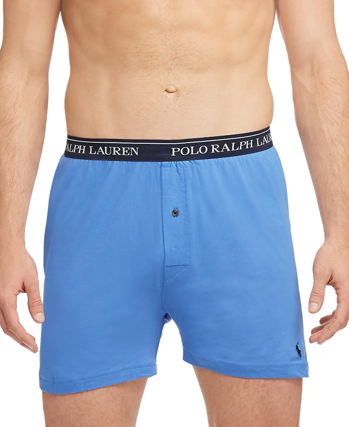 Polo Ralph Lauren Men's 5-pack Classic-fit Cotton Knit Boxers In Aerial Blue,rugby Royal,cruise Navy