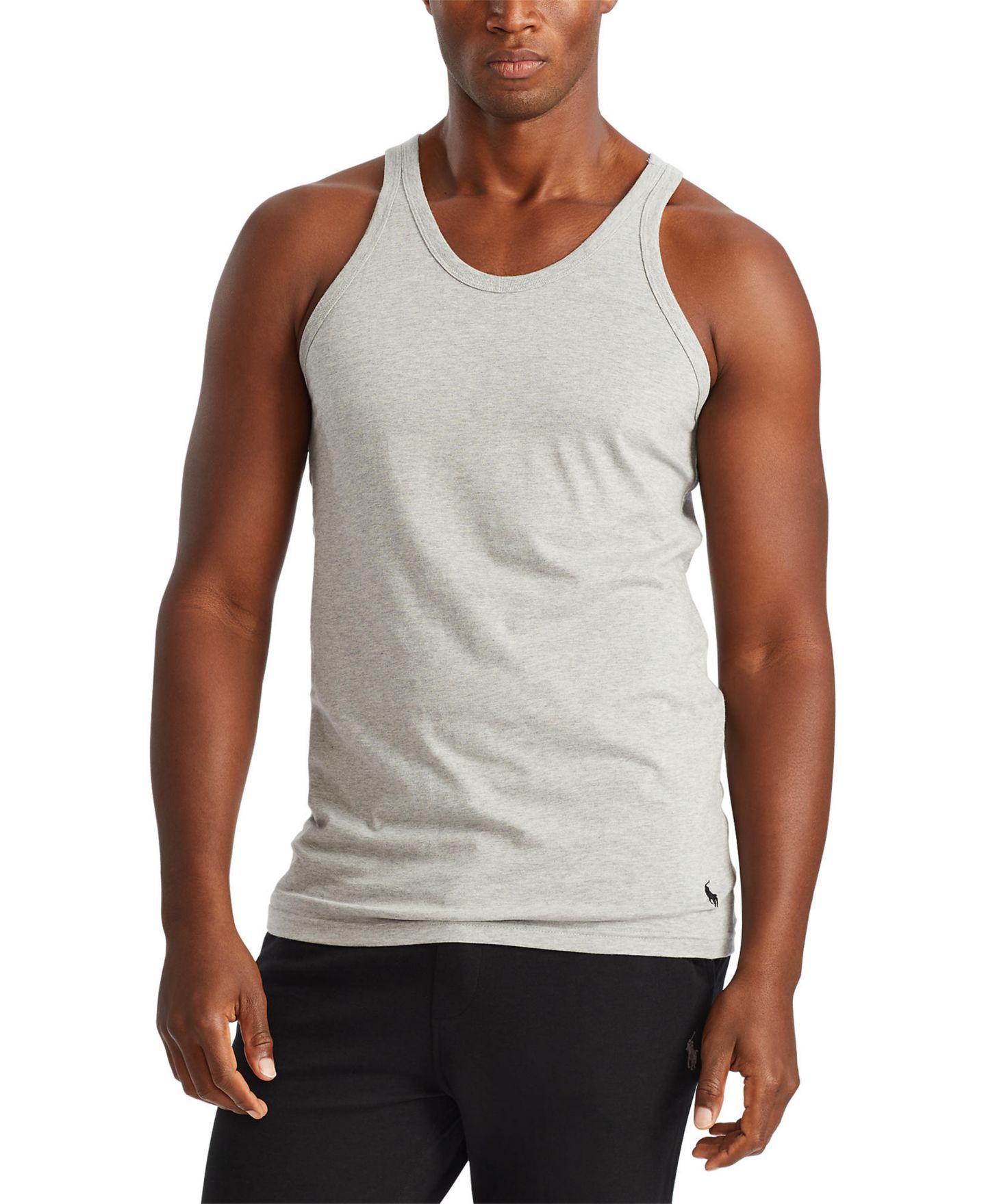 Мужские топы Polo Ralph Lauren 3-Pack Slim Fit Classic Undershirts, цвет: Чёрный — фото 2