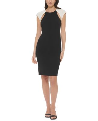 Calvin Klein Women's Colorblocked Cutout Sheath Dress - Macy's