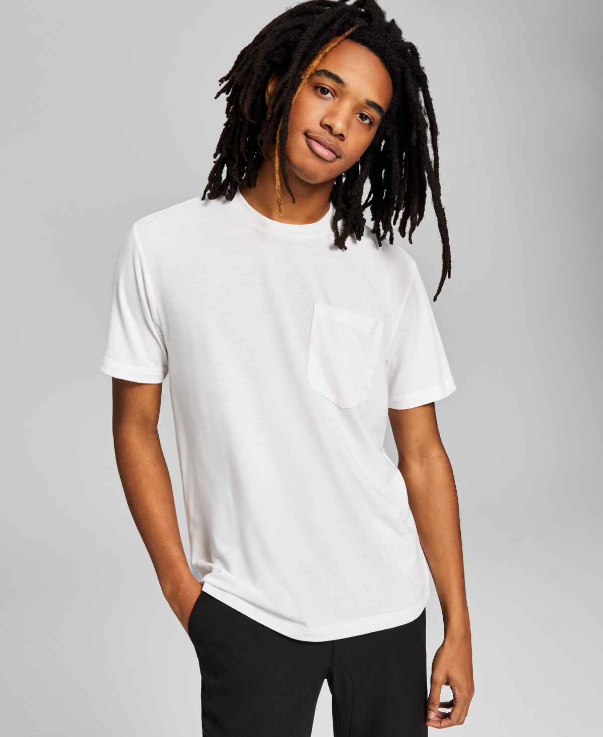 And Now This Men's Soft Touch Pocket T-shirt In White