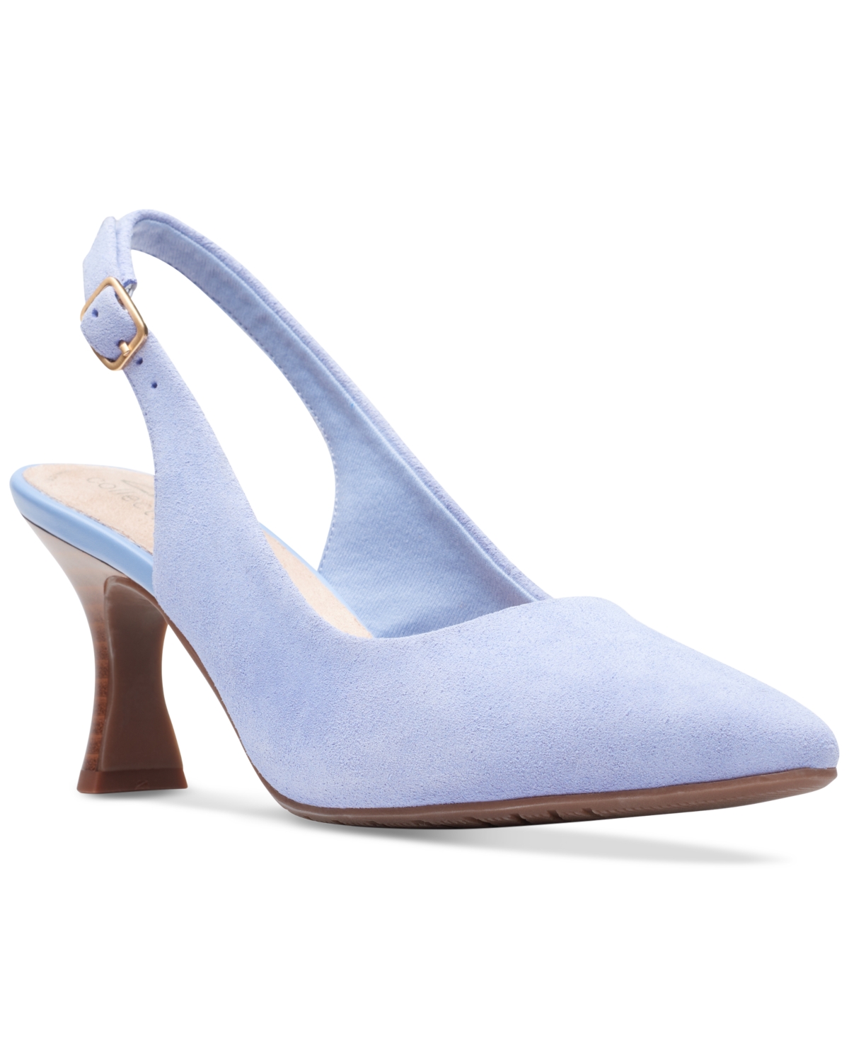 Clarks Kataleyna Step Womens Suede Ankle Strap Kitten Heels In Blue ModeSens