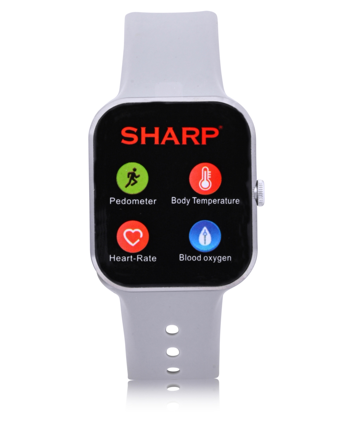 Sharp Unisex White Silicone Smart Watch 38mm In Gray
