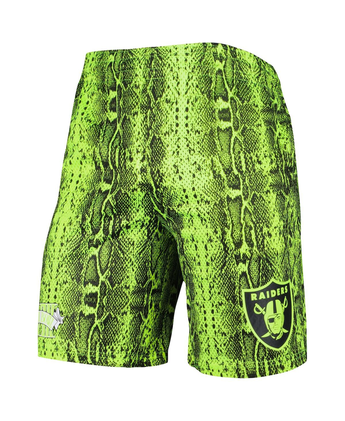 NEW ERA MEN'S NEW ERA NEON GREEN LAS VEGAS RAIDERS SUMMER POP SHORTS 