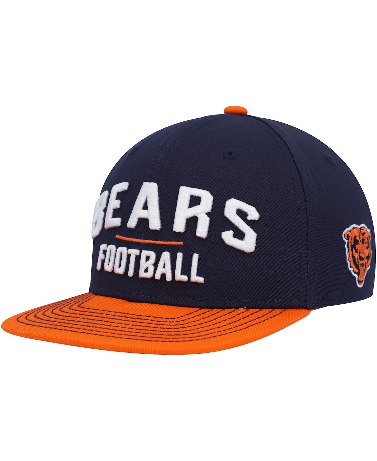 Shop Outerstuff Big Boys And Girls Navy, Orange Chicago Bears Lock Up Snapback Hat In Navy,orange