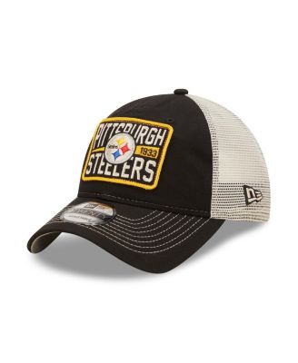 Men's Black, Natural Pittsburgh Steelers Devoted Trucker 9Twenty Snapback  Hat