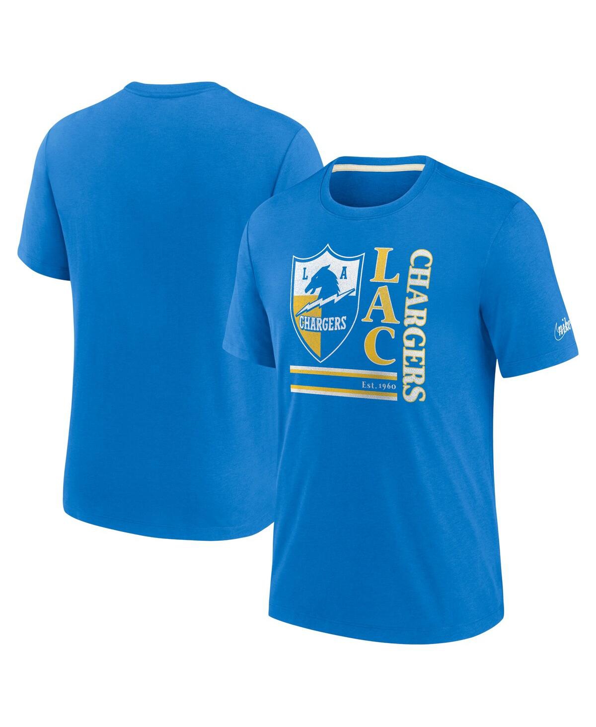 Men's NikeLos Angeles Chargers Wordmark Logo Tri-Blend T-shirt - Powder Blue