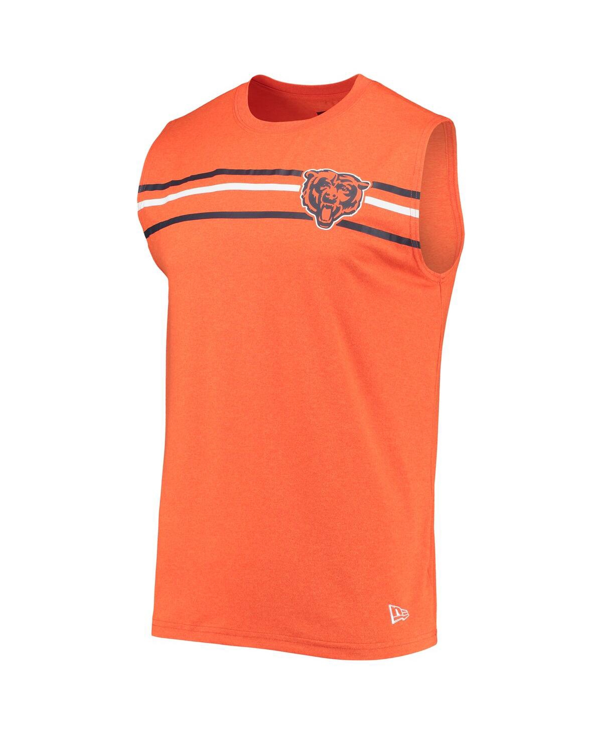 Shop New Era Men's  Orange Chicago Bears Brushed Sleeveless Tank Top