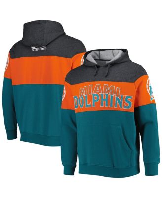 Men's Starter Aqua/Orange Miami Dolphins Logo Extreme Full-Zip Hoodie