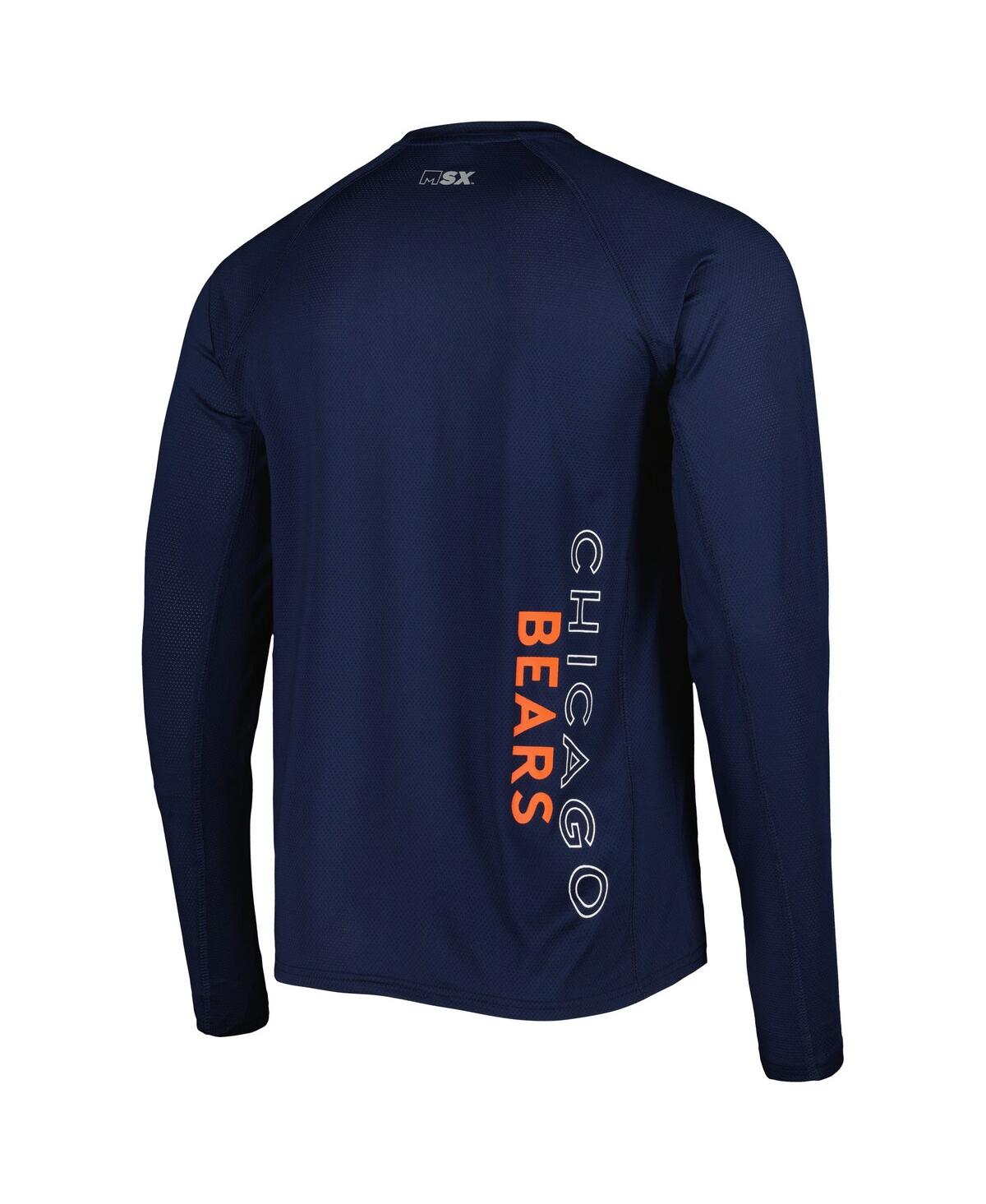 Shop Msx By Michael Strahan Men's  Navy Chicago Bears Interval Long Sleeve Raglan T-shirt