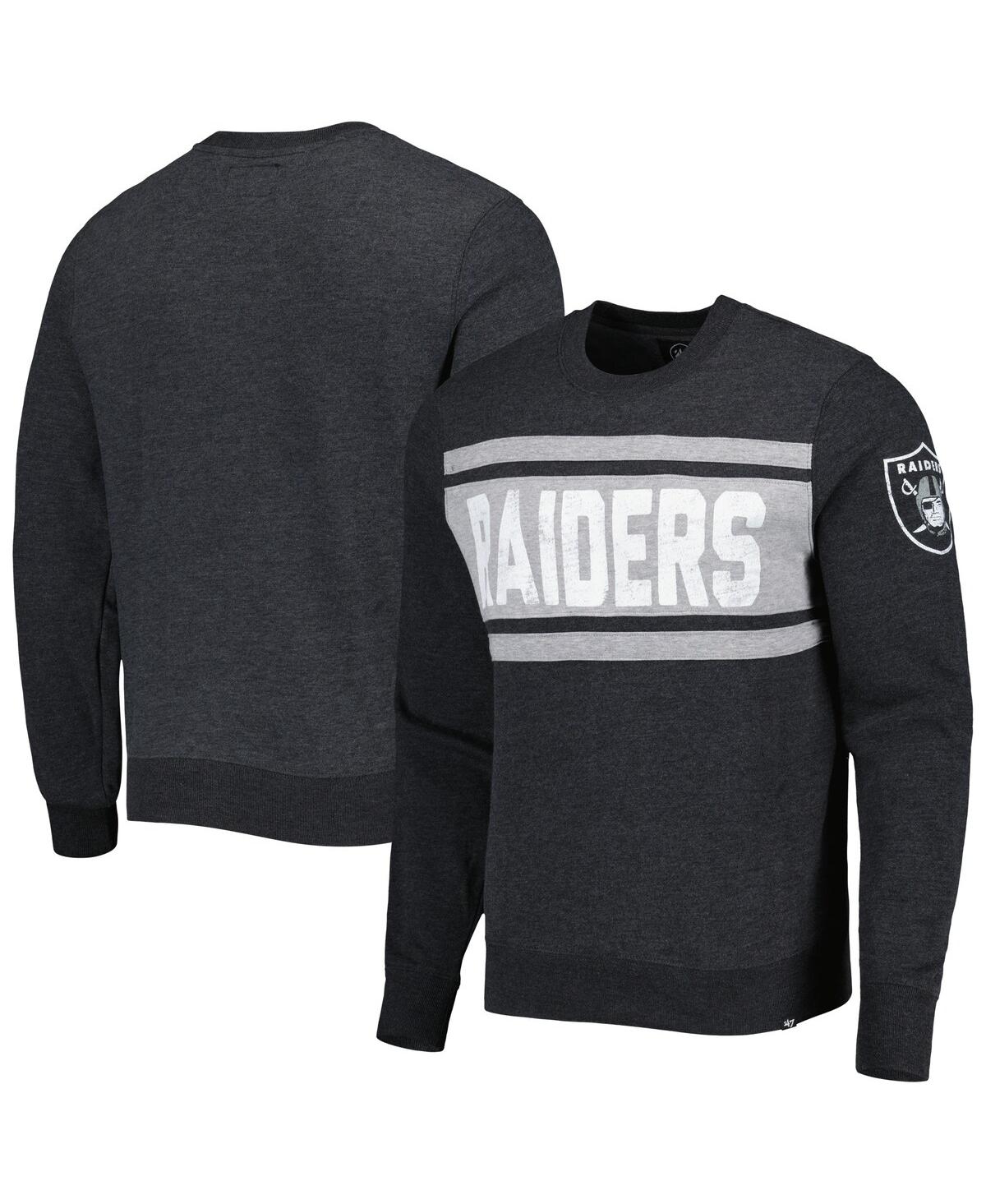 47 Brand Men's ' Heathered Black Las Vegas Raiders Bypass Tribeca Pullover Sweatshirt