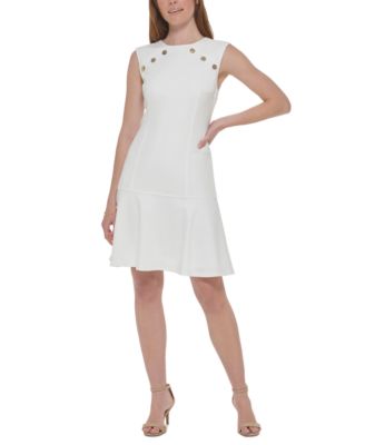 Tommy Hilfiger - Women's Drop-Waist Button-Trim Dress