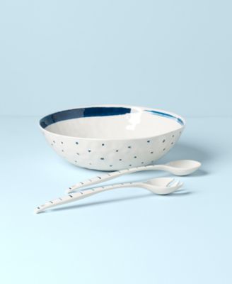 Blue Bay Melamine Salad Bowl With Servers
