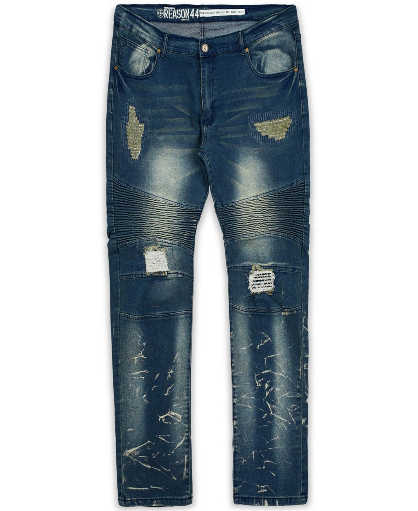 Мужские джинсы Reason Big and Tall Mulberry Moto Skinny Denim Jeans, цвет: Разноцветный — фото 1