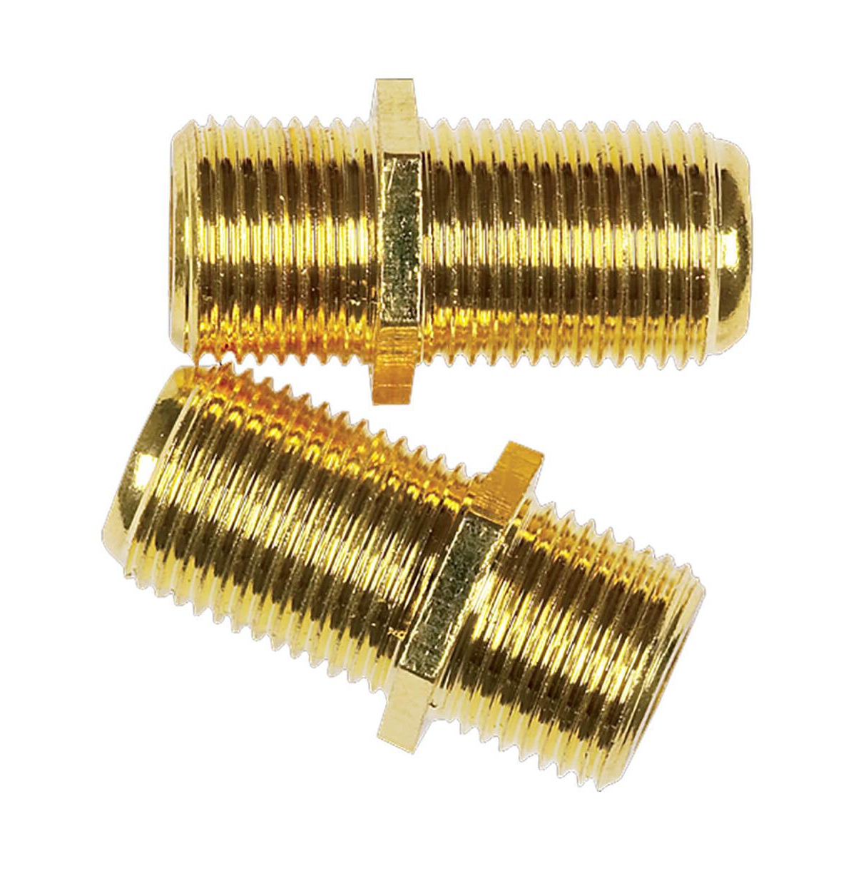 Rca Rg6 To Rg59 Feed Thru In-line Connectors - 2 Pack In Gold