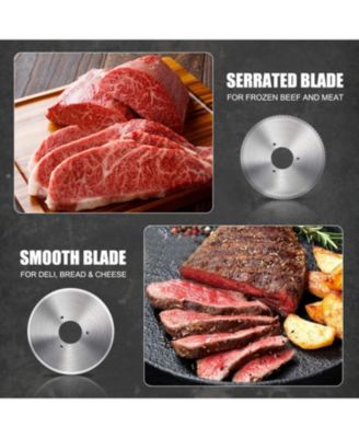 Electric Meat slicer for Home Use 200W Food Slicer with Removable Stainless Steel Blade, Adjustable Thickness, Meat Cutter Machine for Deli, Jerky, Fruit, Cheese, Bread, Salami, Bacon, Black