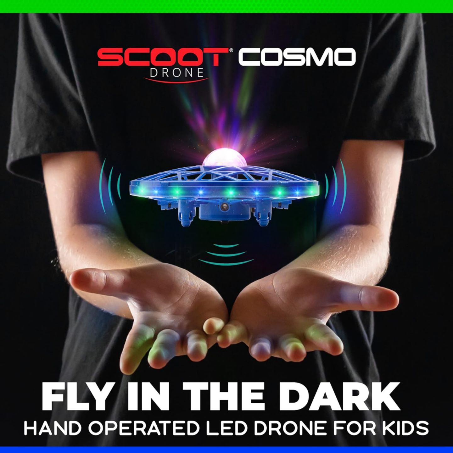 Детская игрушка Force1 Scoot Cosmo Hand-Controlled LED Ufo Drone, цвет: Синий — фото 2