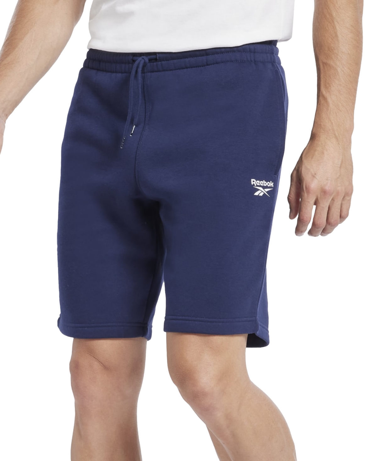 Reebok Men's Identity Regular-fit Logo-print Sweat Shorts In Navy,red,white