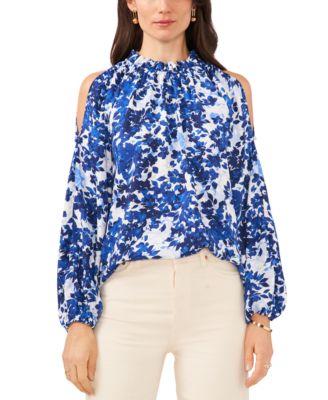 Vince Camuto - Printed Cold-Shoulder Top
