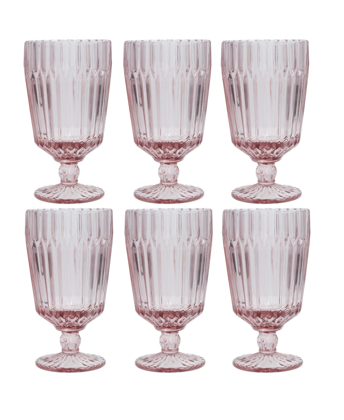Fortessa Archie 14.2oz, Set Of 6 Goblet Glasses In Pink