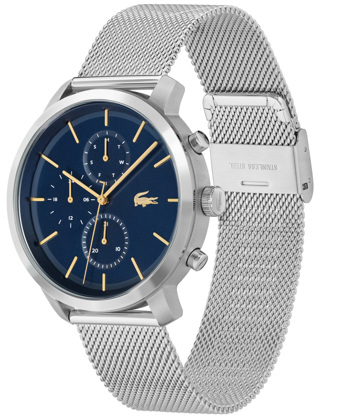 Lacoste Men's Replay Stainless Steel Mesh Bracelet Watch 44mm