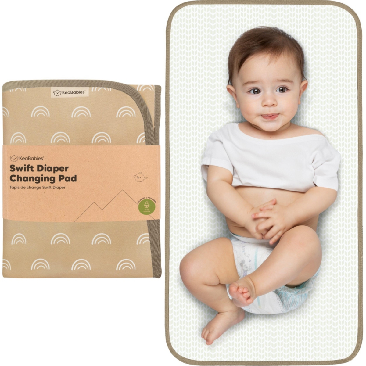 KeaBabies Swift Diaper Changing Pad, Portable Waterproof Diaper Changing Pad for Baby, Travel Changing Pad for Diaper Bag