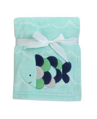 Oceania Blue Nautical Fish Luxury Coral Fleece Baby Blanket