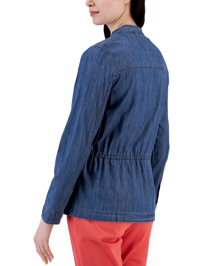 Tommy Hilfiger Women's Collarless Denim Jacket Macy's