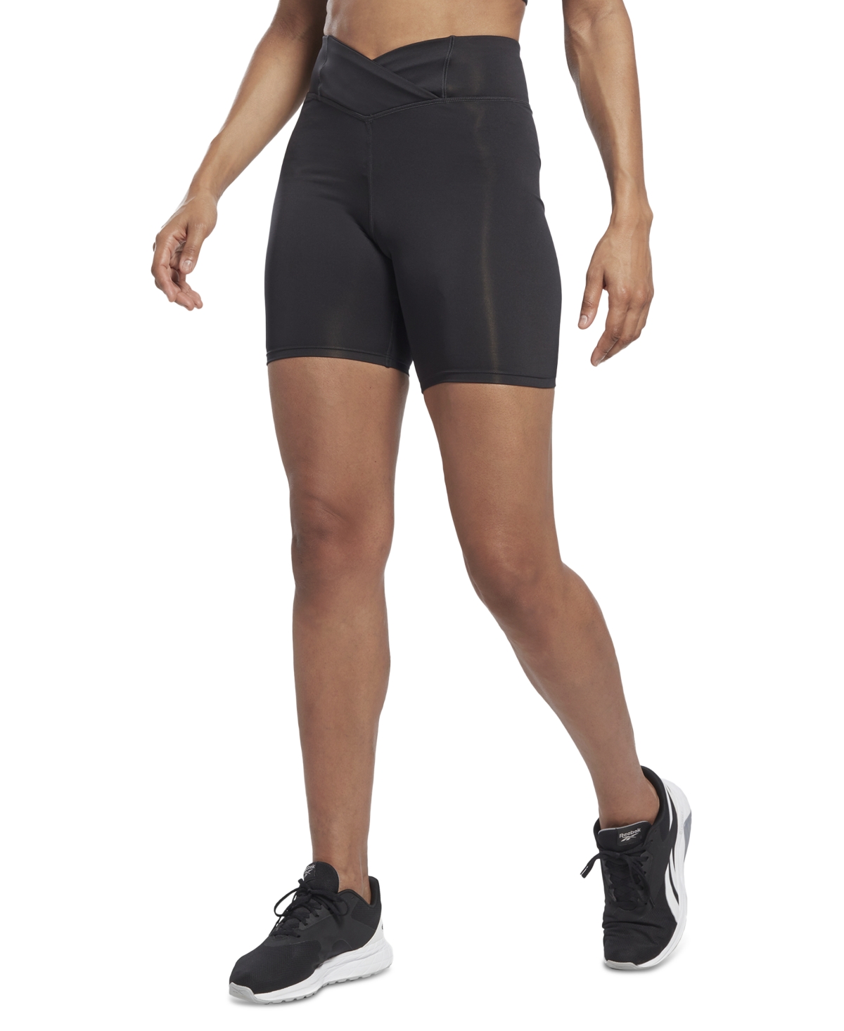 Shop Reebok Women's Workout Ready Basic Bike Shorts In Night Black