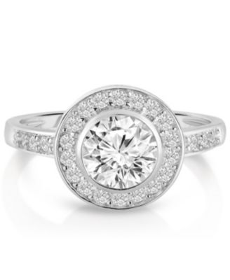 Sterling Silver Clear Bezel-set Cubic Zirconia Ring