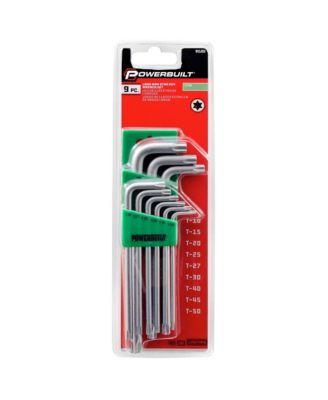 9 Piece Long Arm Torx Key Wrench Set