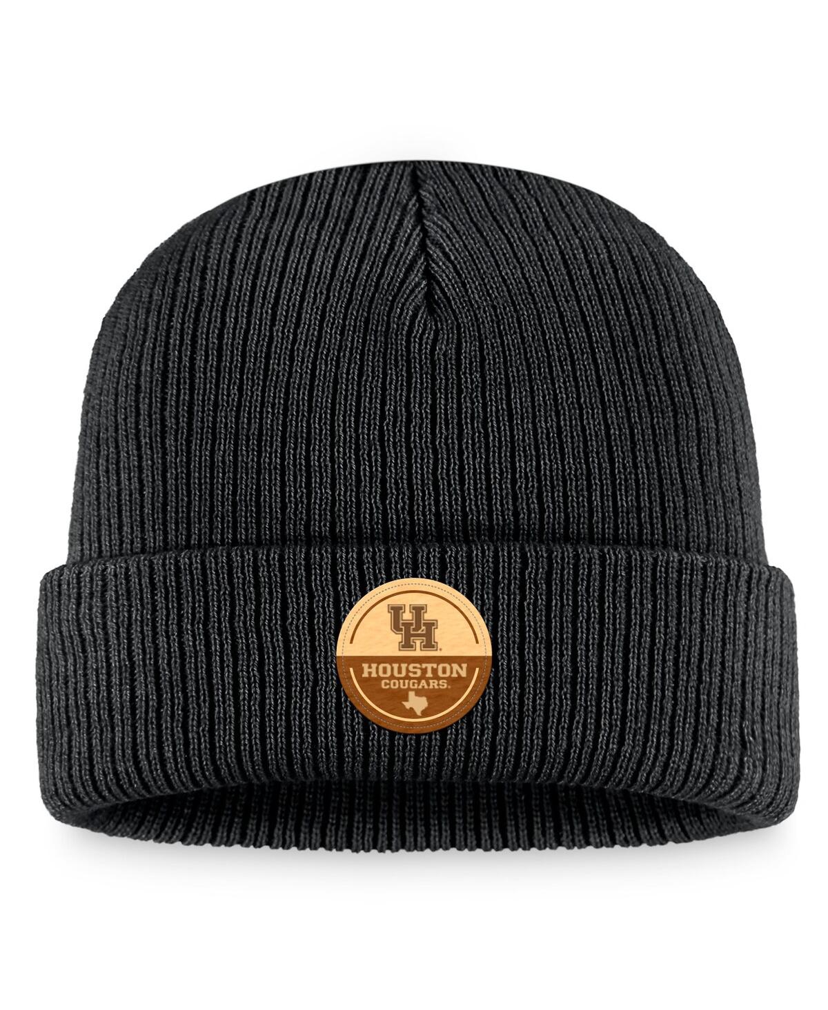 Shop Top Of The World Men's  Black Houston Cougars Elijah Cuffed Knit Hat