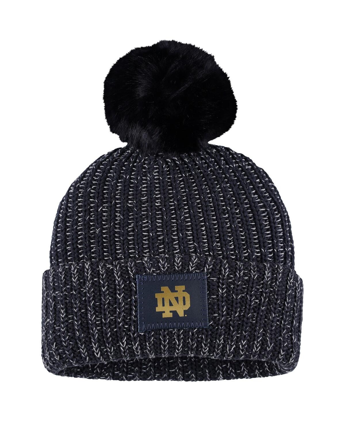 Women's Love Your Melon Navy Notre Dame Fighting Irish Cuffed Knit Hat with Pom - Navy