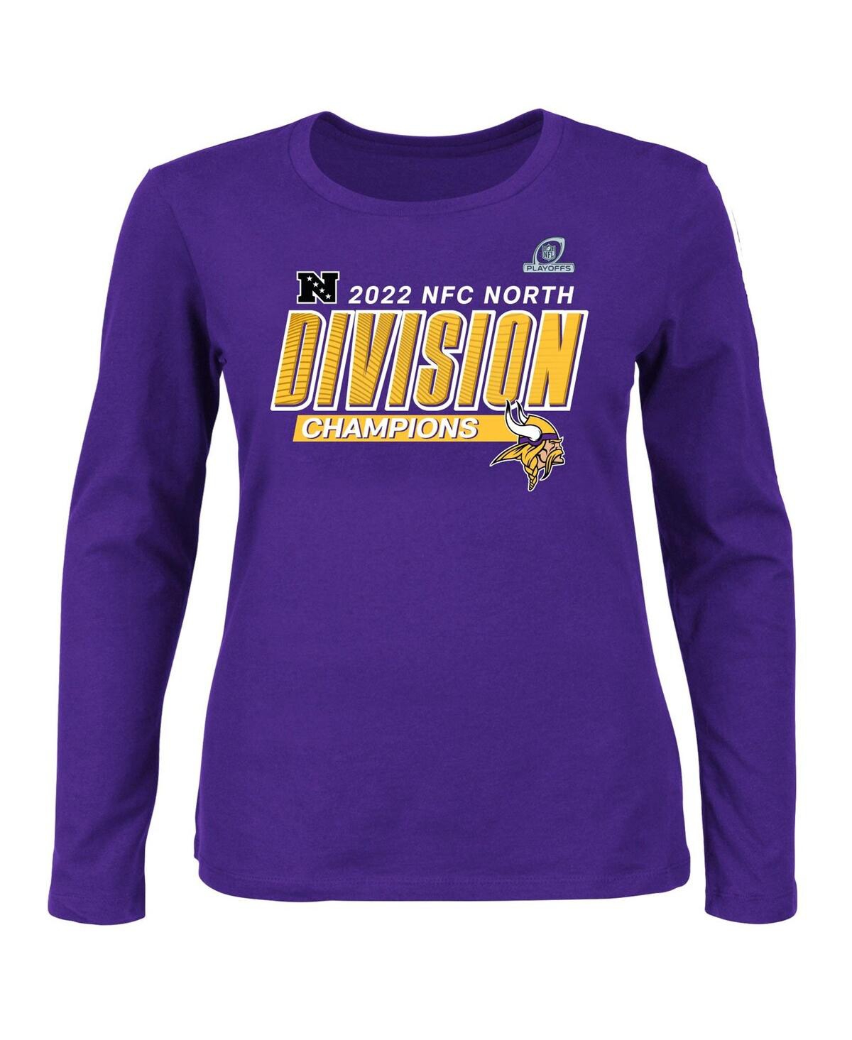 Shop Fanatics Women's  Purple Minnesota Vikings Plus Size 2022 Nfc North Division Champions Divide And Con