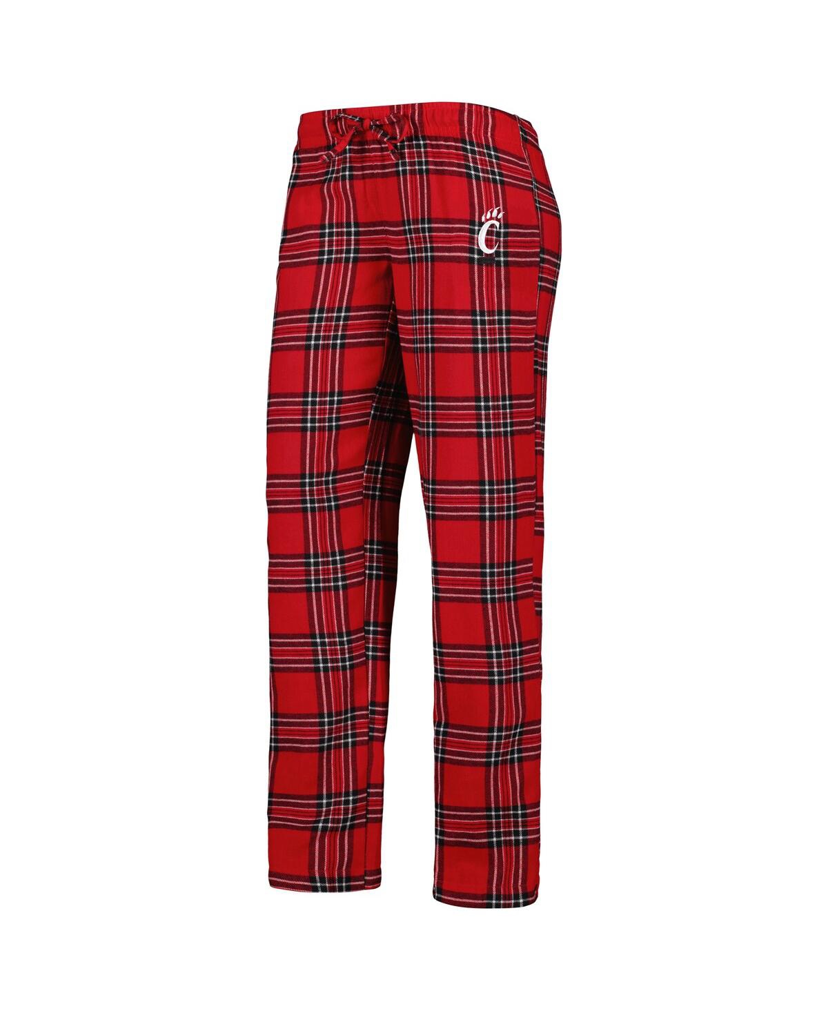 Shop Concepts Sport Women's  Red, Black Cincinnati Bearcats Badge T-shirt And Flannel Pants Sleep Set In Red,black