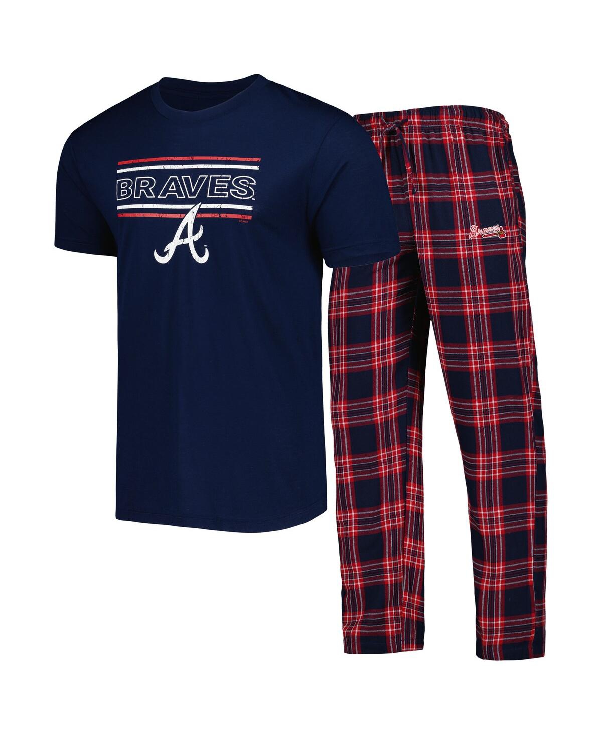 Concepts Sport Men's  Navy, Red Minnesota Twins Badge T-shirt And Pants Sleep Set In Navy,red