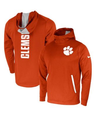 Men's Orange Clemson Tigers 2-Hit Performance Pullover Hoodie