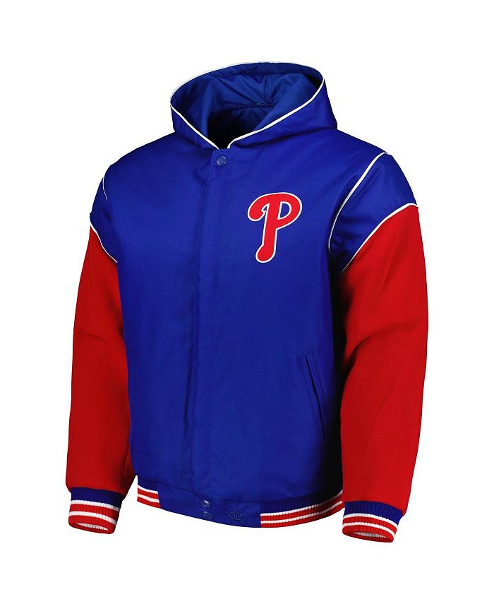 JH Design Men's Royal Philadelphia Phillies Reversible Fleece FullSnap