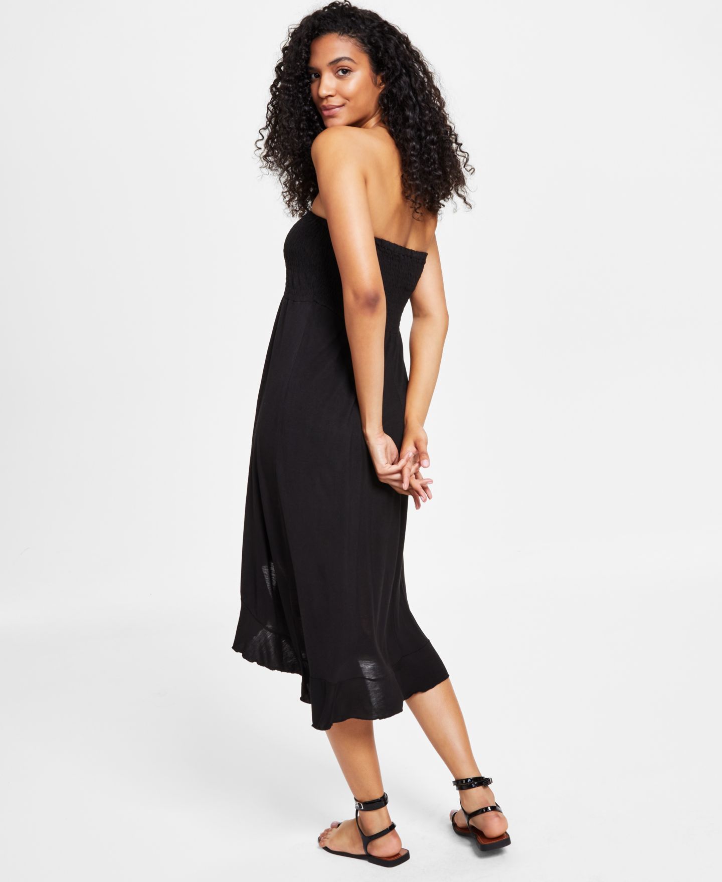 Женское платье Raviya Strapless High-Low Dress Cover-Up, цвет: Чёрный — фото 2