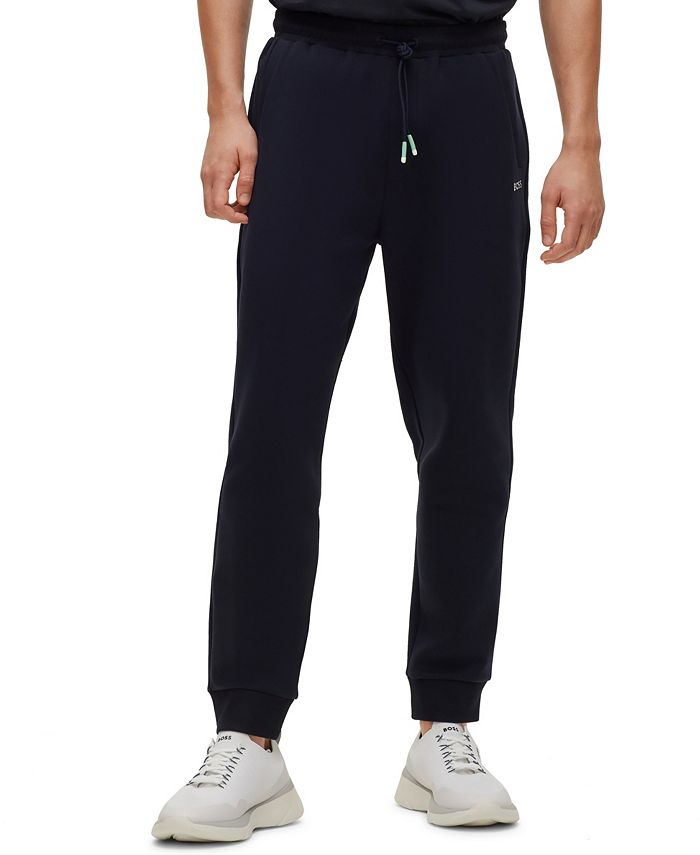 Hugo Boss Men's Cotton-Blend Tracksuit Bottoms with Embroidered Logos ...
