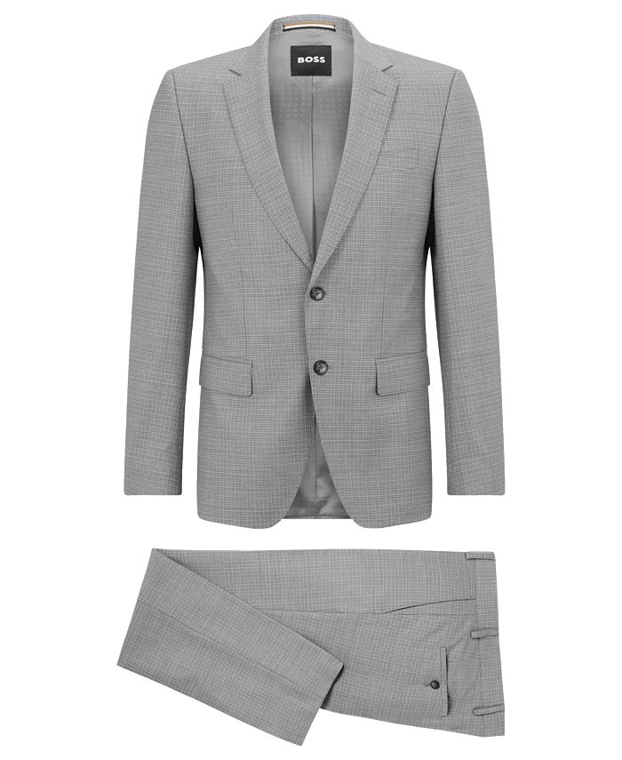 Hugo Boss Men's SlimFit Suit in Patterned Stretch Wool Macy's