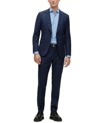 BOSS By Hugo Boss Men's Slim-Fit Suit In A Checked Wool Blend - Macy's