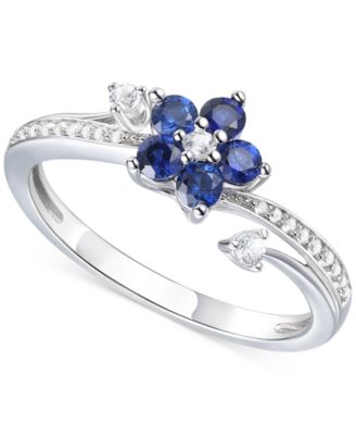 3-Pc. Set Amethyst (1 ct. t.w.) & Lab-Grown White Sapphire (3/8 ct. t.w.) Flower Pendant Necklace, Stud Earrings, & Ring in Sterling Silver (Also in Additional Gemstones)